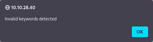 Invalid keyword alert