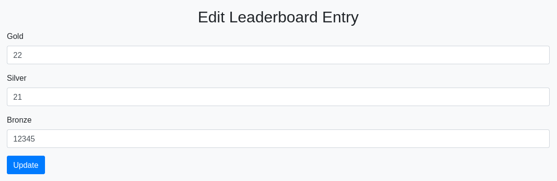 Edit leaderboard page